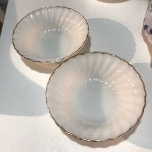 Fire King White Swirl Bowls